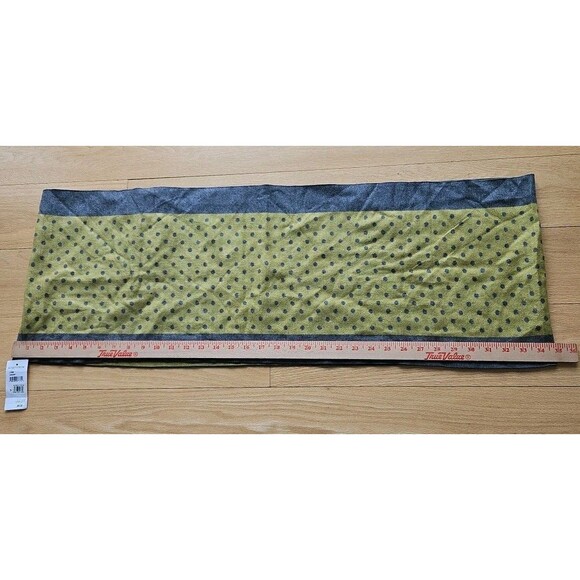 Chelsey by Joseph Women's Infinity Scarf 100 Percent Silk Grey & Kiwi Reversible - Picture 3 of 7